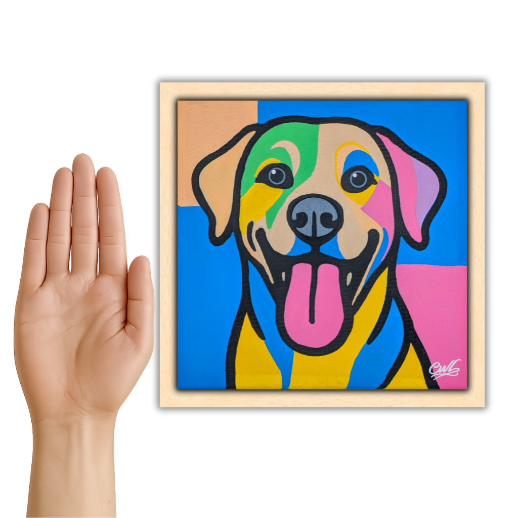 A Lick of Colour - Original Framed Painting (20cm x 20cm) with Greeting Card & Gift Box