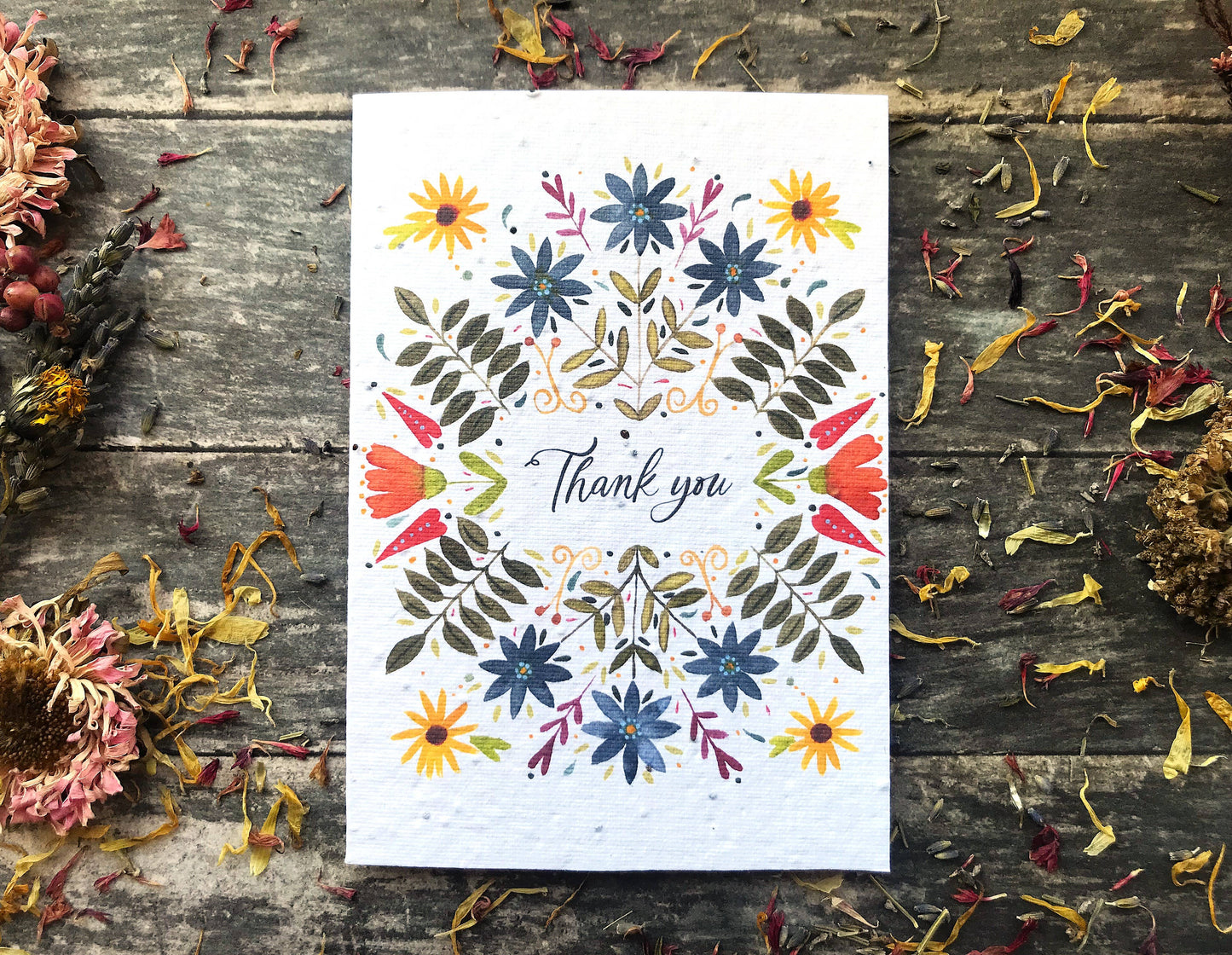 Plantable Seed Paper Thank You Card, Blank Inside