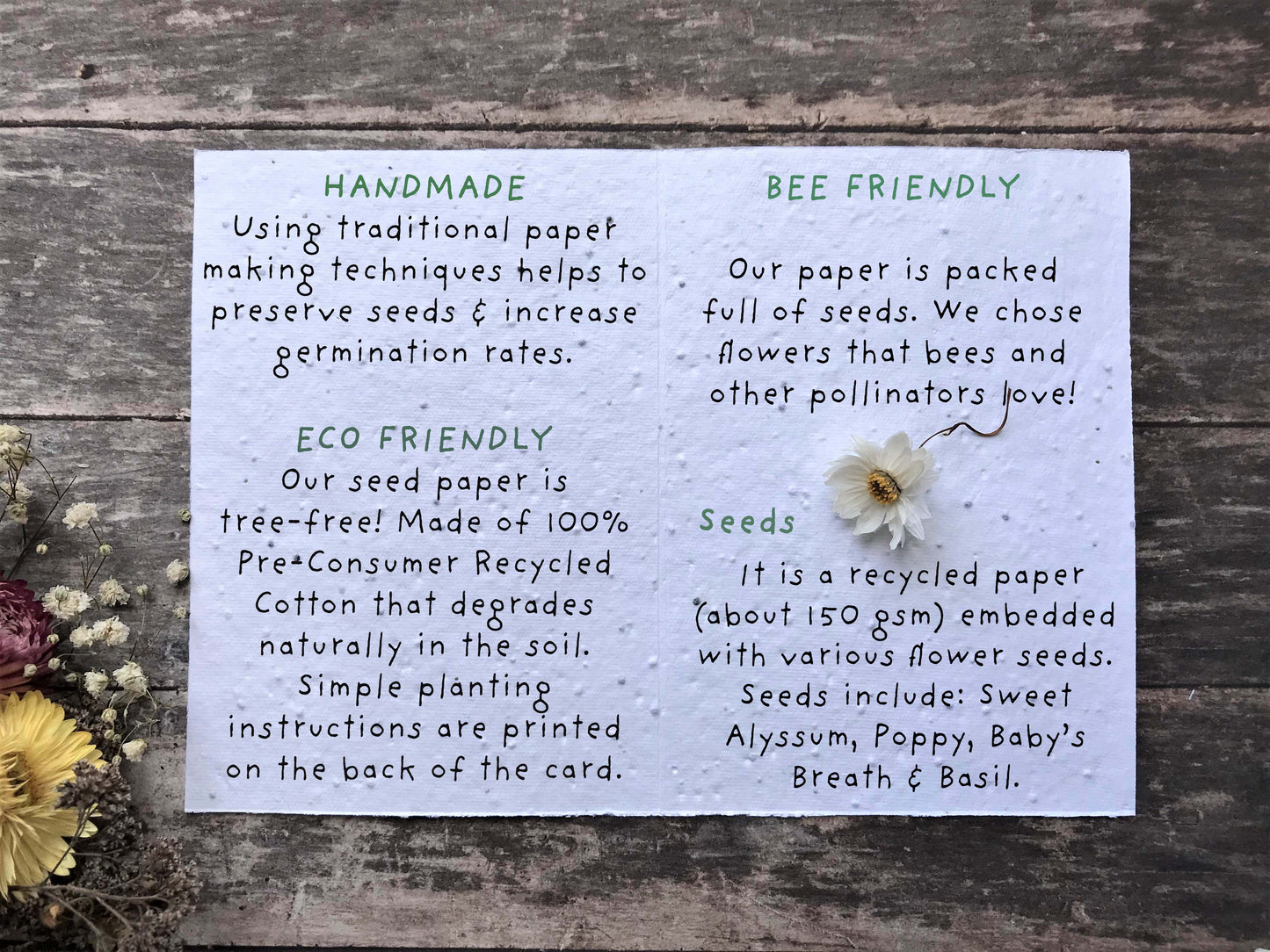 Plantable Seed Paper Happy Birthday Mum Card