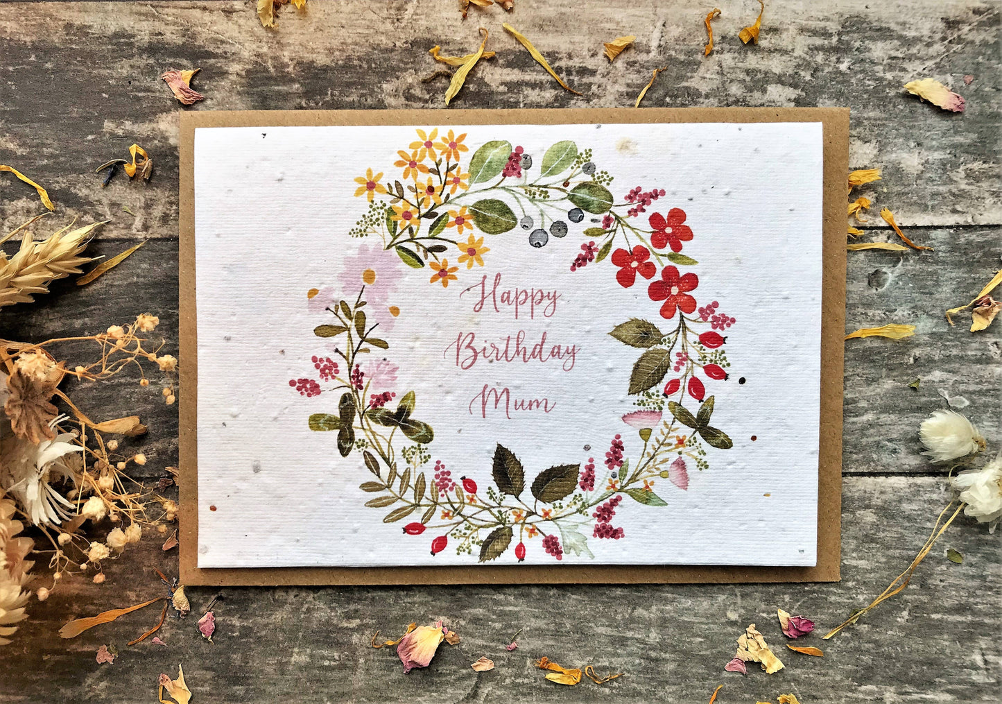 Plantable Seed Paper Happy Birthday Mum Card