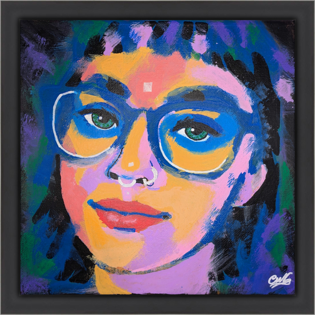 Aoba - Original Framed Painting (20cm x 20cm) with Greeting Card & Gift Box