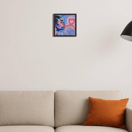 Exhaled Love - Original Framed Painting (20cm x 20cm) with Greeting Card & Gift Box
