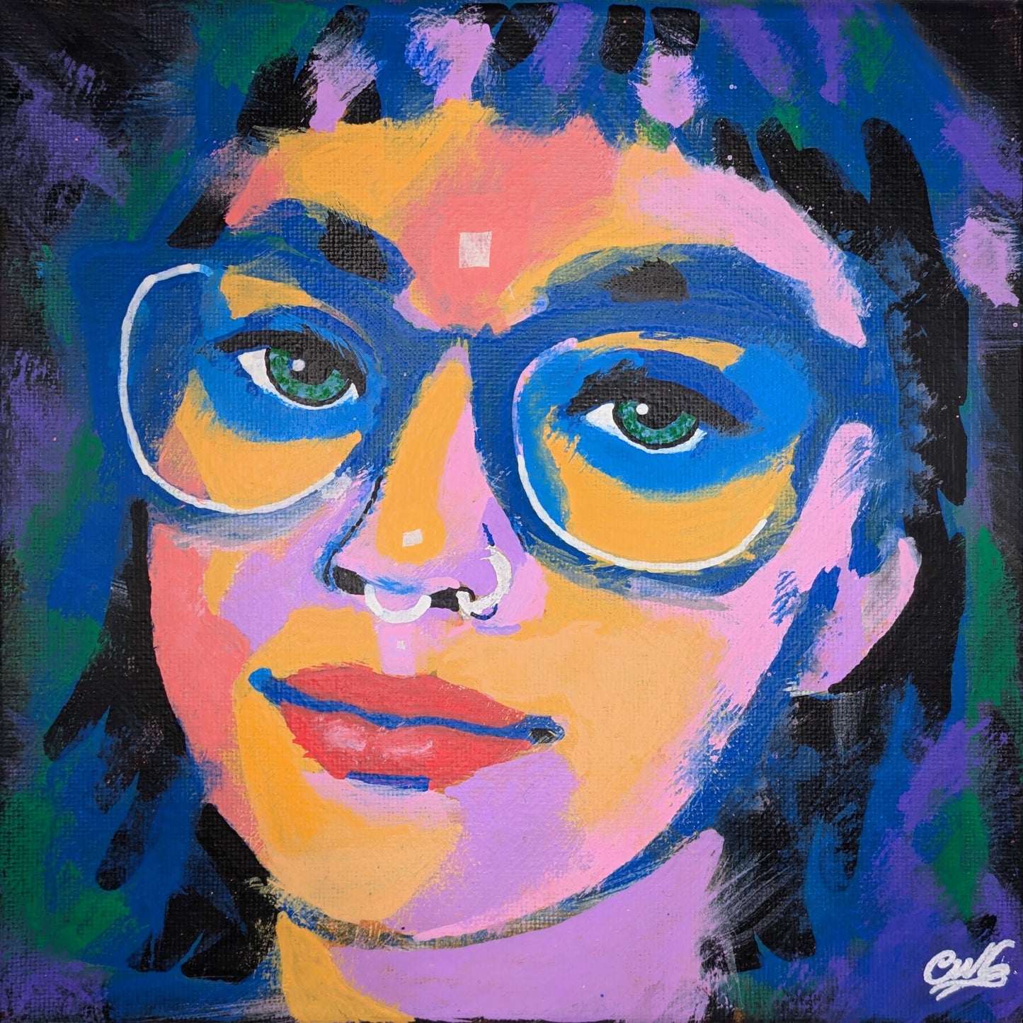 Aoba - Original Framed Painting (20cm x 20cm) with Greeting Card & Gift Box