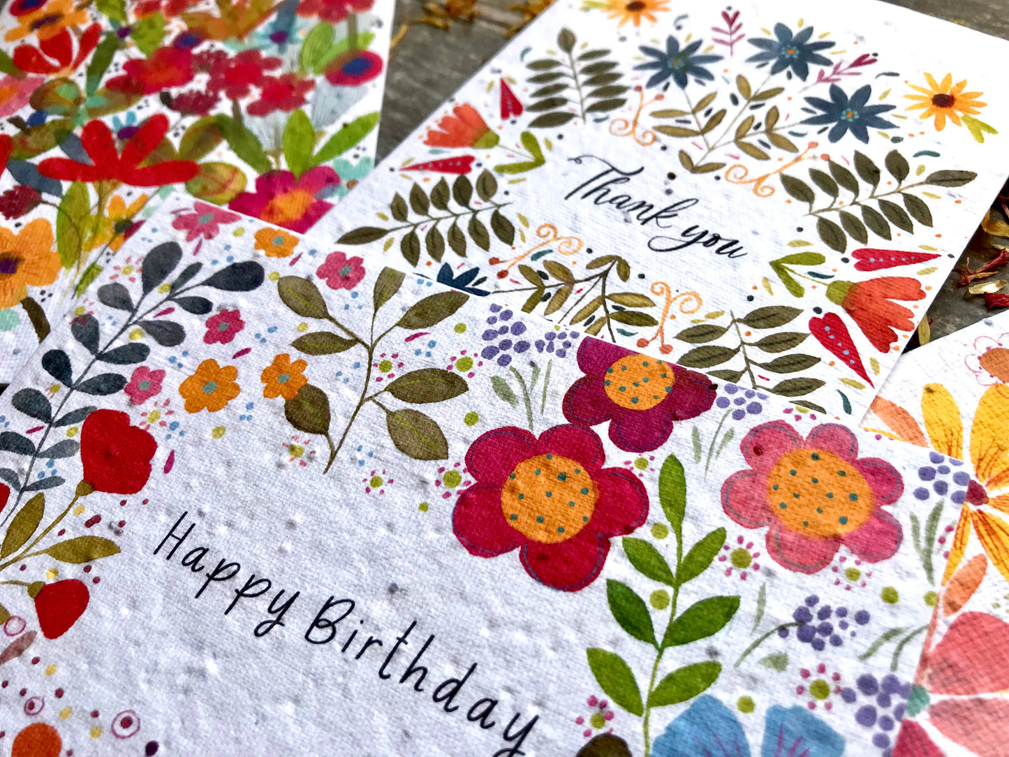 Plantable Seed Paper Thank You Card, Blank Inside
