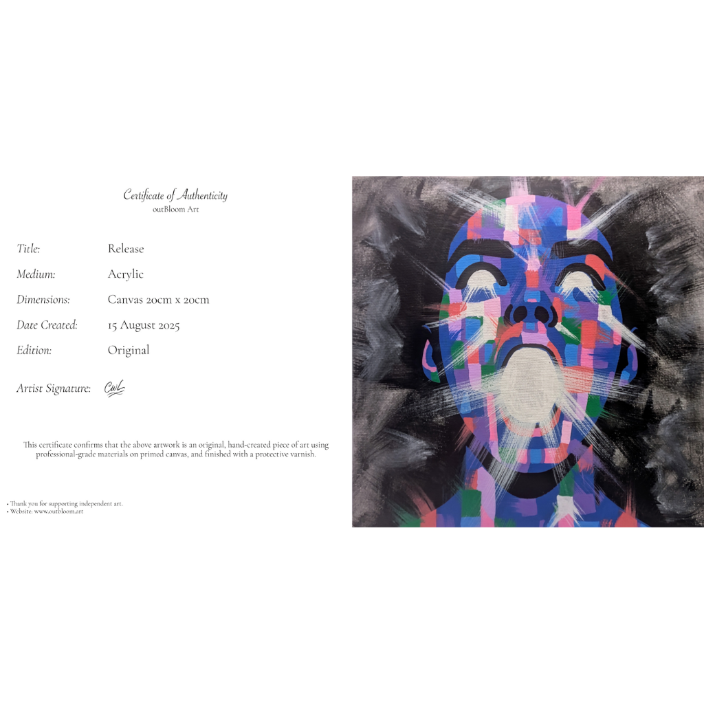 Release - Original Framed Painting (20cm x 20cm) with Greeting Card & Gift Box