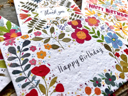 Plantable Seed Paper Thank You Card, Blank Inside