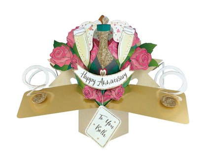 Anniversary Champagne - Pop-Up Greeting Card