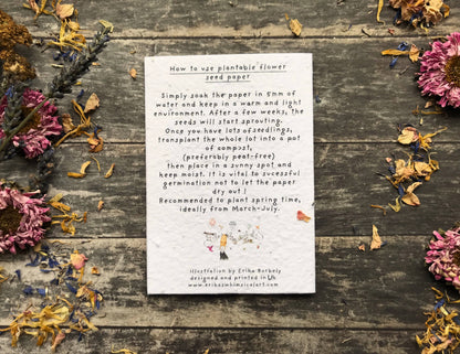 Plantable Seed Paper Thank You Card, Blank Inside