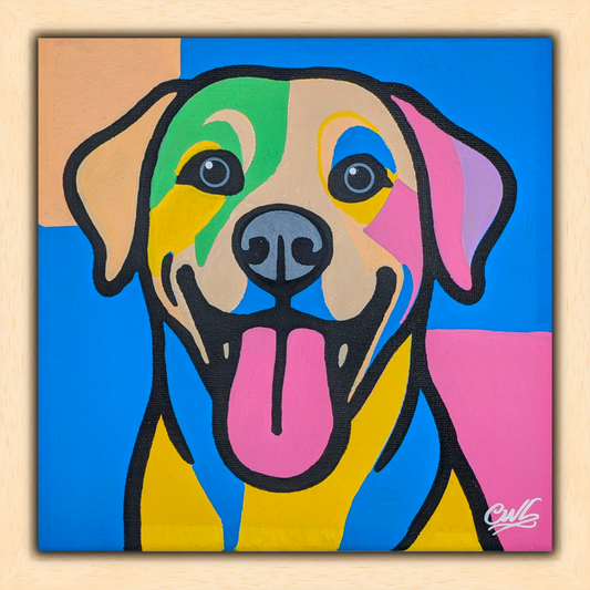 A Lick of Colour - Original Framed Painting (20cm x 20cm) with Greeting Card & Gift Box