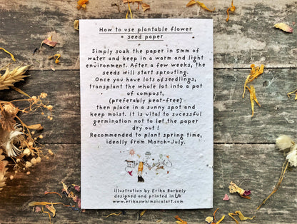 Plantable  Seed Paper Happy Birthday Mum Card