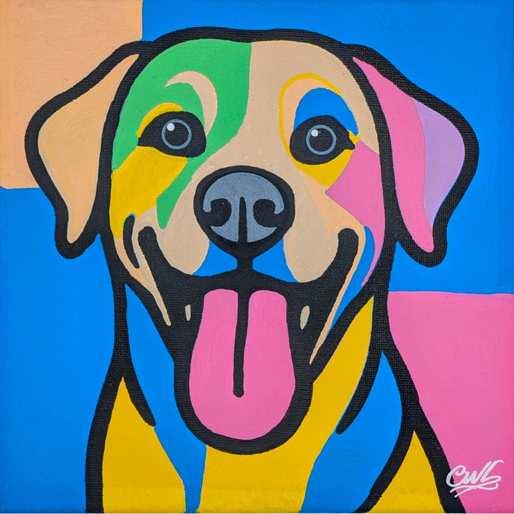 A Lick of Colour - Original Framed Painting (20cm x 20cm) with Greeting Card & Gift Box