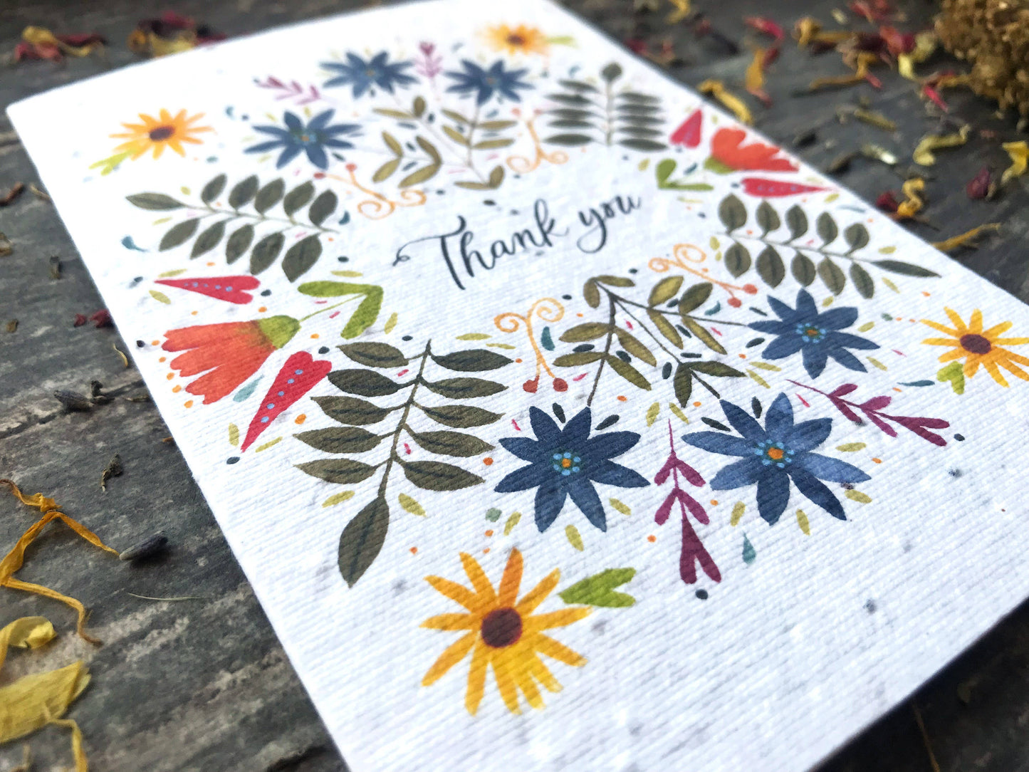 Plantable Seed Paper Thank You Card, Blank Inside