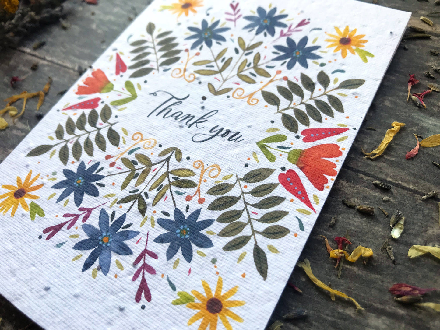 Plantable Seed Paper Thank You Card, Blank Inside