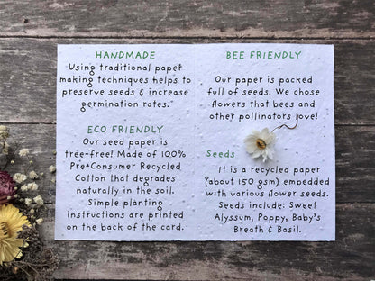Plantable  Seed Paper Happy Birthday Mum Card