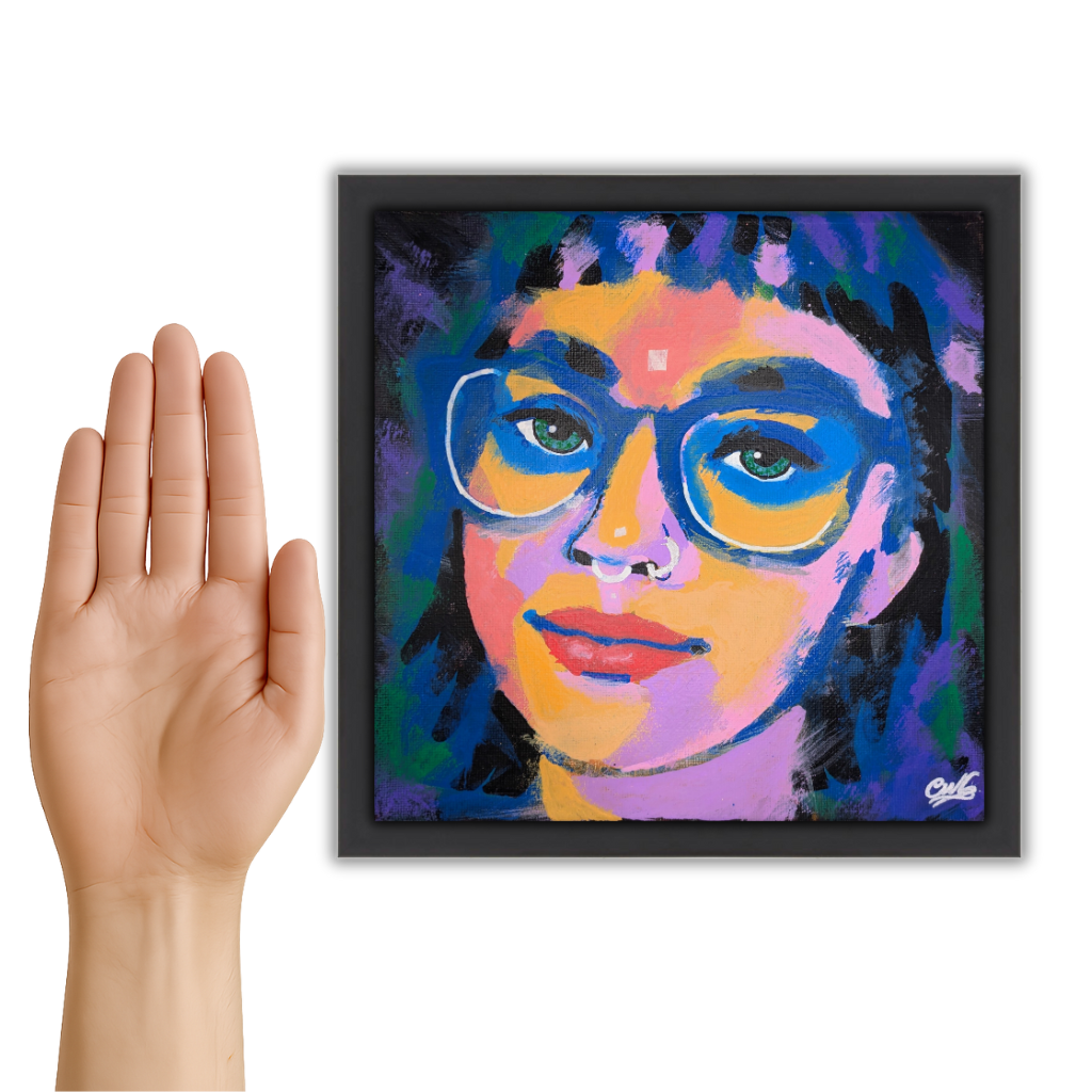 Aoba - Original Framed Painting (20cm x 20cm) with Greeting Card & Gift Box