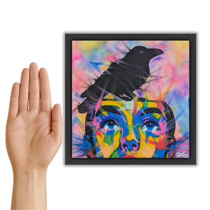 Bird Brain - Original Framed Painting (20cm x 20cm) with Greeting Card & Gift Box