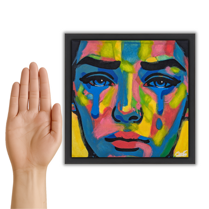 Crying Colours - Original Framed Painting (20cm x 20cm) with Greeting Card & Gift Box