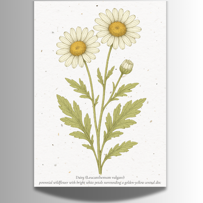 Plantable Seed Card – Illustrated Daisy [Blank inside]