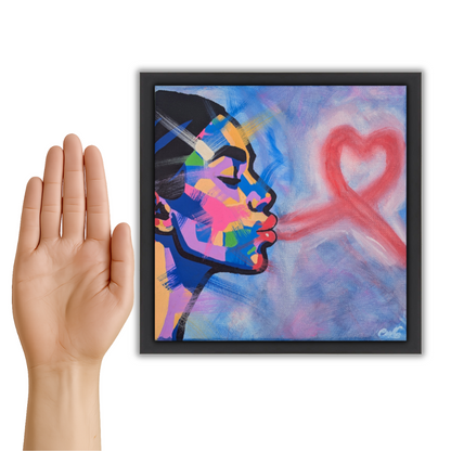 Exhaled Love - Original Framed Painting (20cm x 20cm) with Greeting Card & Gift Box