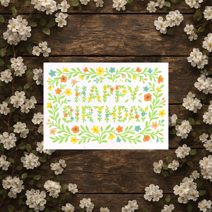 Plantable Birthday Seed Card – Floral Happy Birthday [Blank inside]