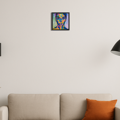 Gaze in Colour - Original Framed Painting (20cm x 20cm) with Greeting Card & Gift Box
