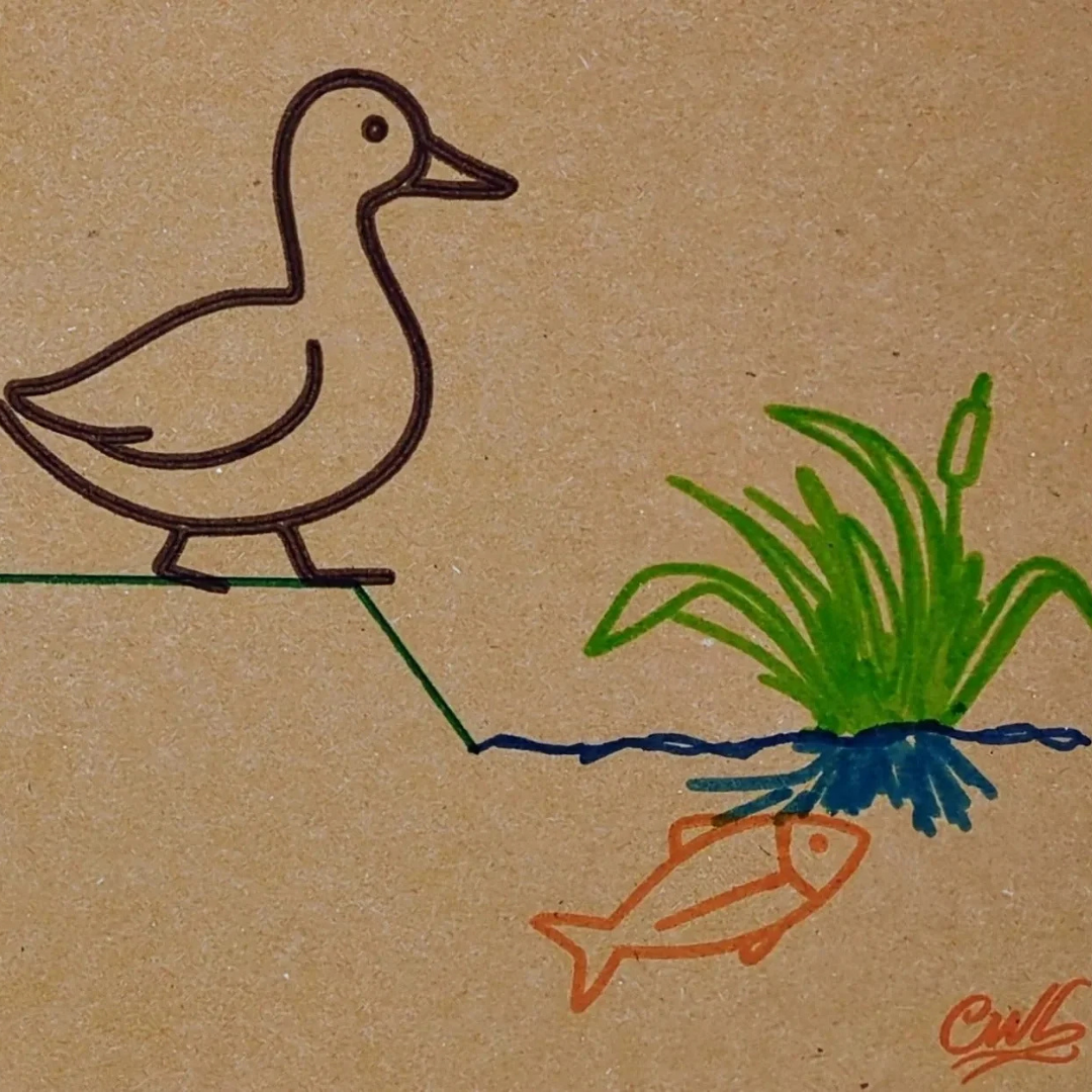 Felt Tip Drawn Love Follows Card (5.7 x 5.7 in)