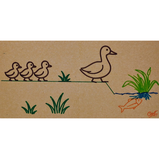 Felt Tip Drawn Love Follows Card (5.7 x 5.7 in)