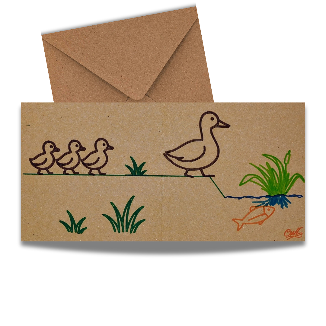 Felt Tip Drawn Love Follows Card (5.7 x 5.7 in)