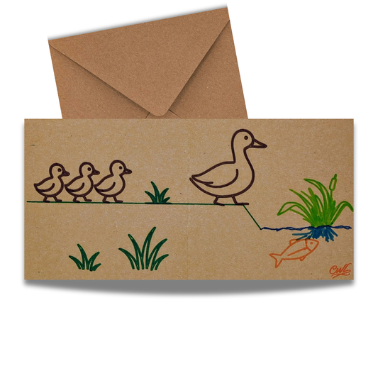 Felt Tip Drawn Love Follows Card (5.7 x 5.7 in)