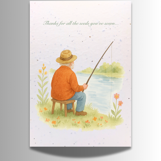Plantable Seed Card – Man Fishing [Blank inside]