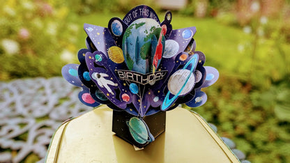 Birthday Outer Space - Pop-Up Greeting Card