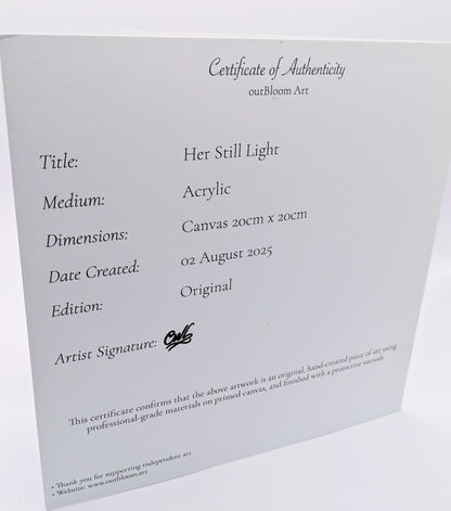 Her Still Light - Original Framed Painting (20cm x 20cm) with Greeting Card & Gift Box