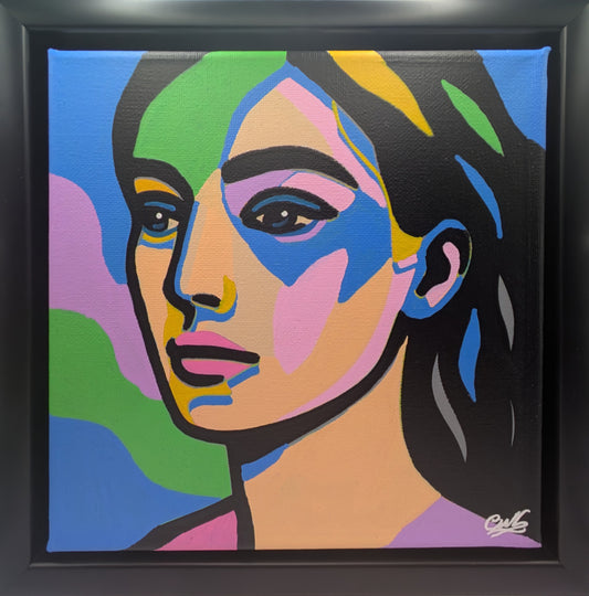 Her Still Light - Original Framed Painting (20cm x 20cm) with Greeting Card & Gift Box