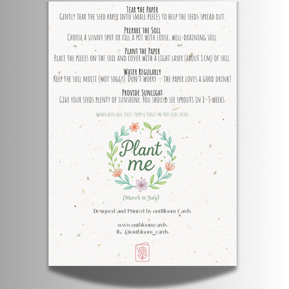 Plantable Seed Birthday Card - Blackbird on Tree Branch [Blank inside]