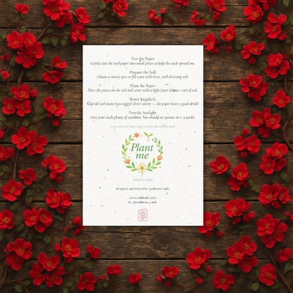 Plantable Seed Card – Illustrated Forget Me Nots [Blank inside]