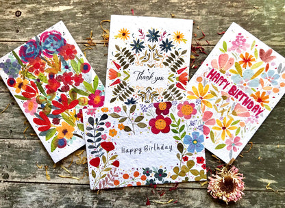 Plantable Seed Paper Thank You Card, Blank Inside
