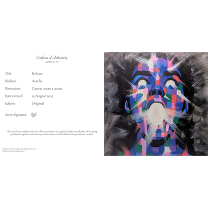 Release - Original Framed Painting (20cm x 20cm) with Greeting Card & Gift Box